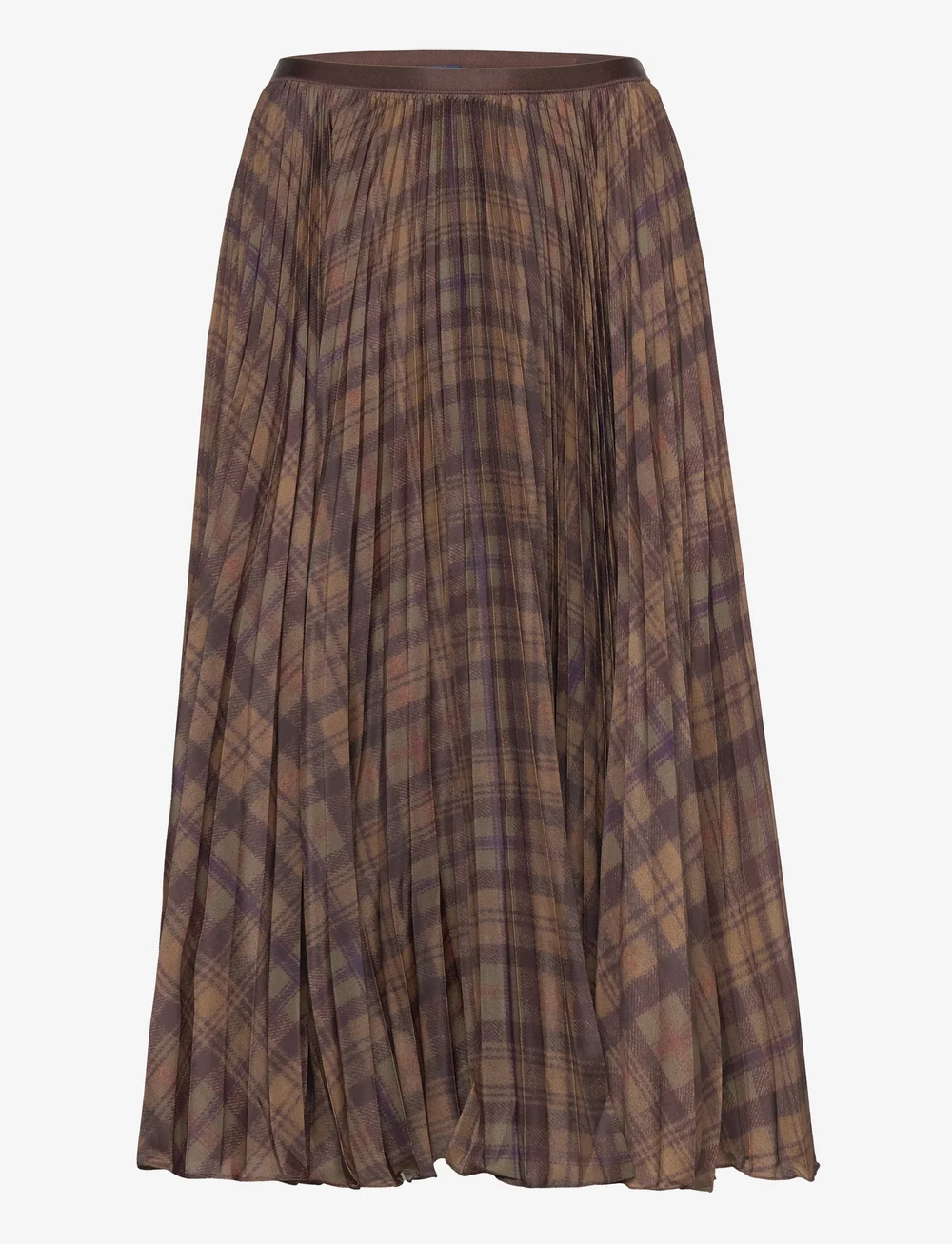 Polo Ralph Lauren Pleated Plaid Crepe A line Midi Skirt Skirts