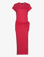 Polo Ralph Lauren - LINEN JERSEY-SSL-DAD - marškinėlių tipo suknelės - sunset red - 0