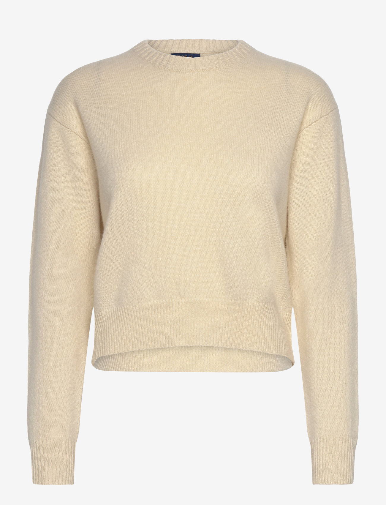 Polo Ralph Lauren - Wool-Blend Cropped Crewneck Sweater - striktrøjer - authentic cream - 0