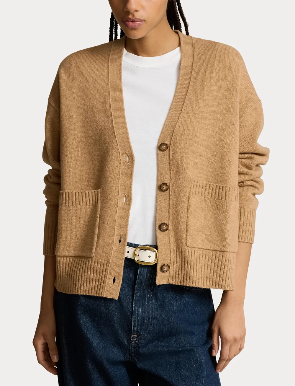 Polo Ralph Lauren - Wool-Blend V-Neck Cardigan - koftor - collection camel - 5