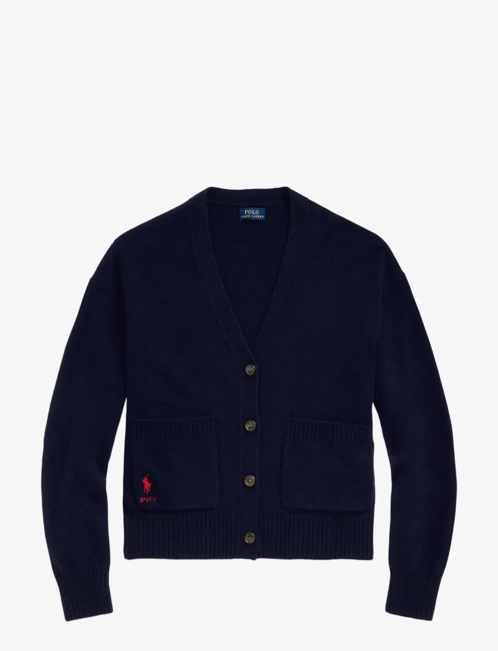 Polo Ralph Lauren - Wool-Blend V-Neck Cardigan - peysur - hunter navy - 1