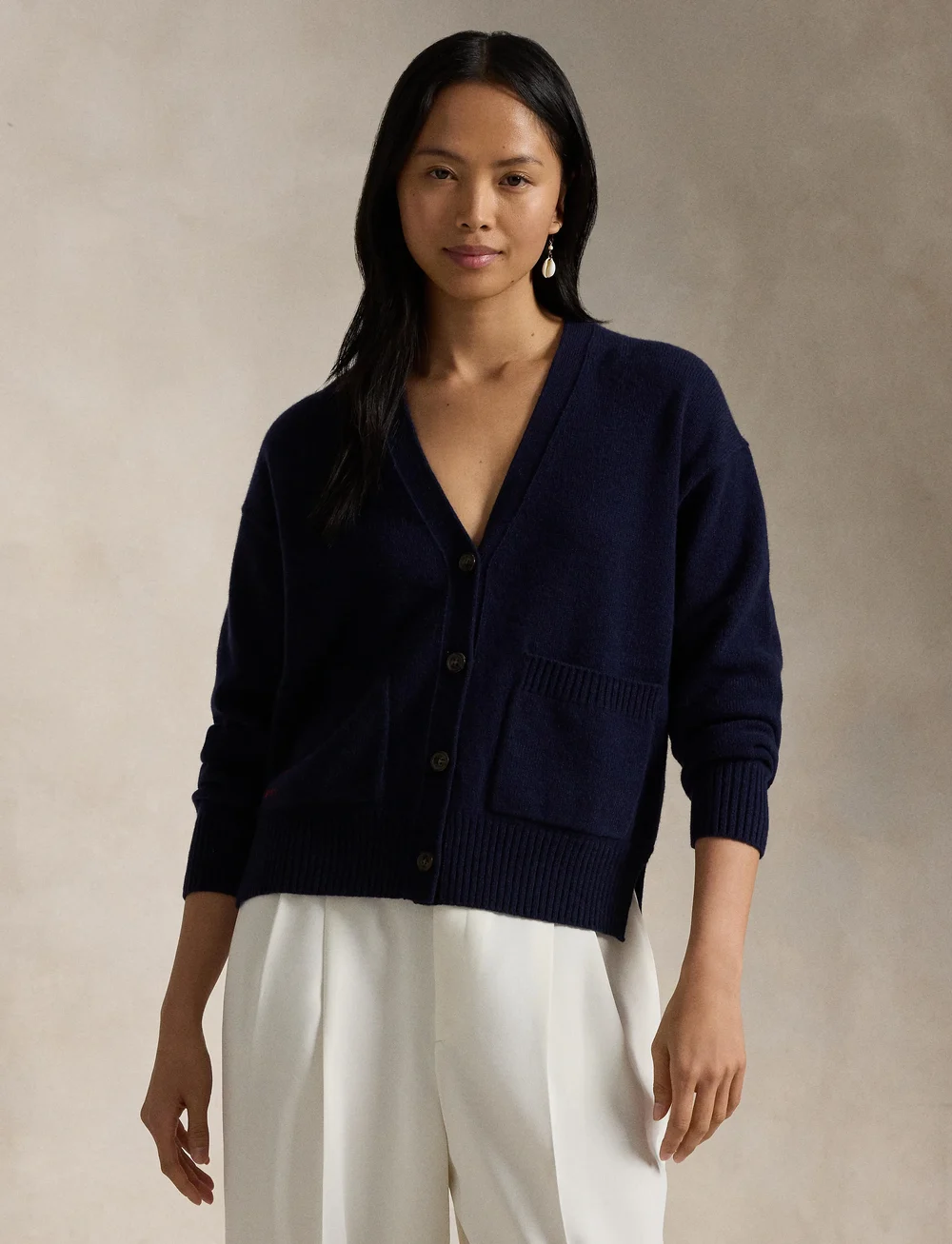 Polo Ralph Lauren - Wool-Blend V-Neck Cardigan - peysur - hunter navy - 3