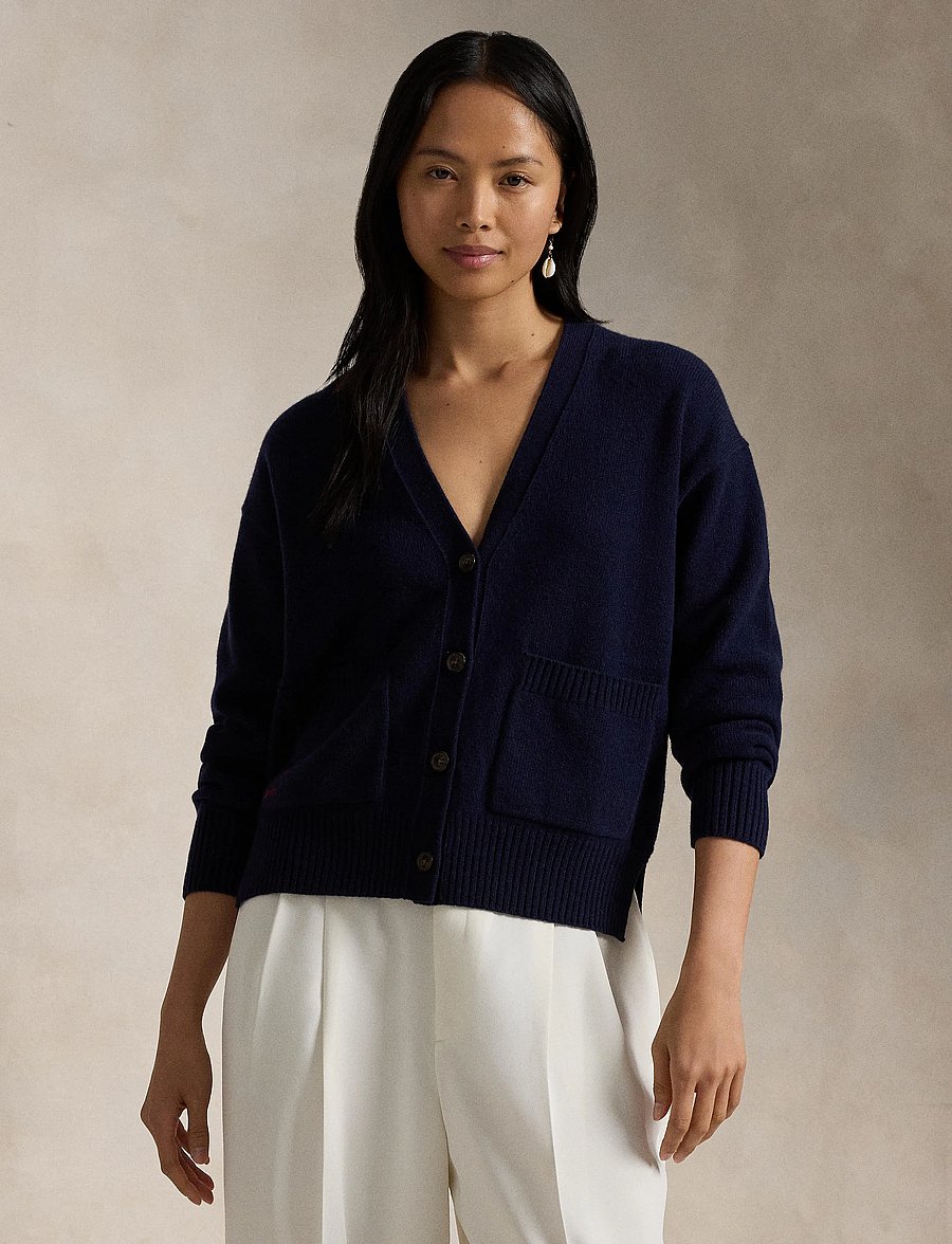 Polo Ralph Lauren - Wool-Blend V-Neck Cardigan - hunter navy - 3