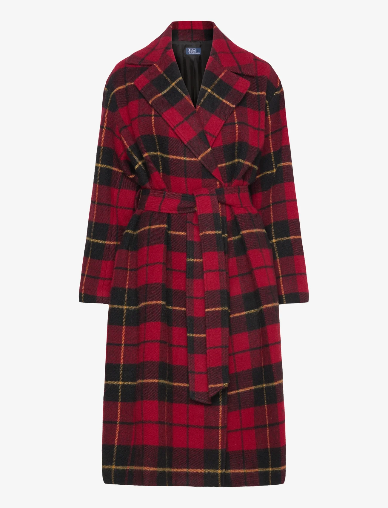 Polo Ralph Lauren - Plaid Motif Wool Twill Wrap Coat - ziemas jakas - 1500 red multi pl - 0
