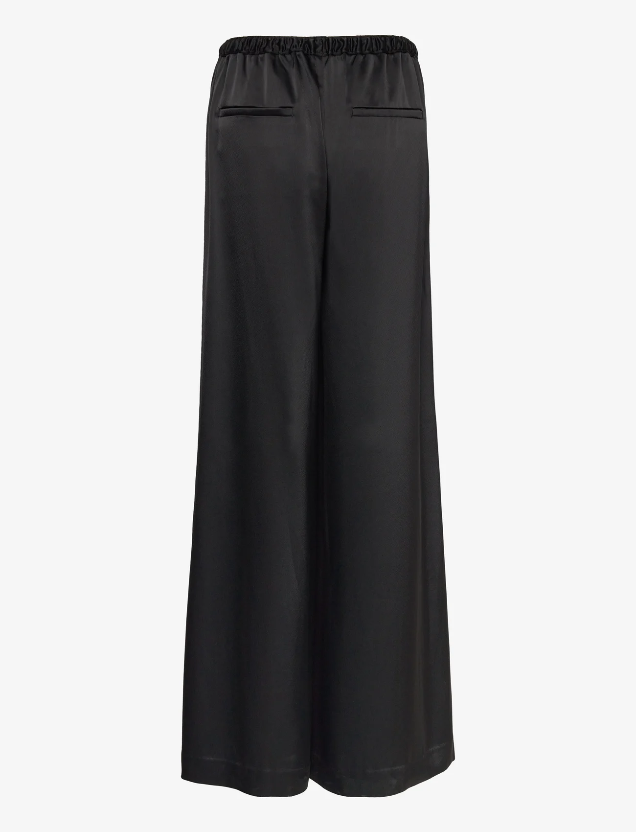 Polo Ralph Lauren - Cropped Satin Wide-Leg Pant - laia säärega püksid - polo black - 1