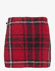 Polo Ralph Lauren - Plaid Leather-Trim Wrap Skirt - trumpi sijonai - 1504 oversize red - 1