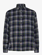 Relaxed Fit Plaid Cotton Twill Shirt - 1490 GRN/BLUE/YLW