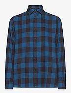 Relaxed Fit Plaid Cotton Twill Shirt - 1497A BLUE/BLACK