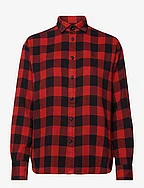 Relaxed Fit Plaid Cotton Twill Shirt - 1497B RED/BLACK