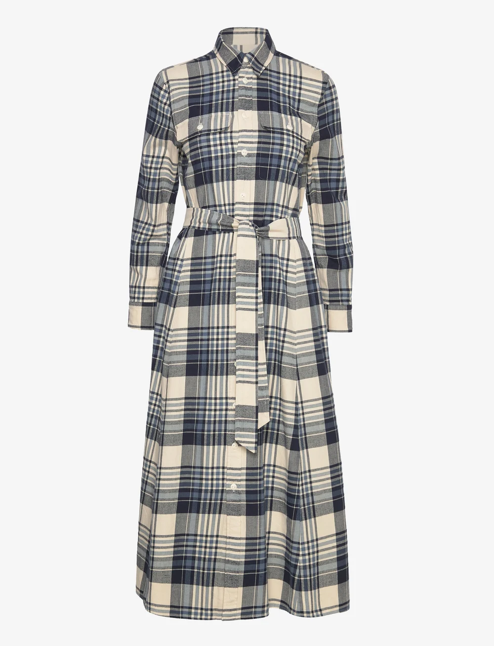 Ralph lauren deals plaid flannel shirtdress
