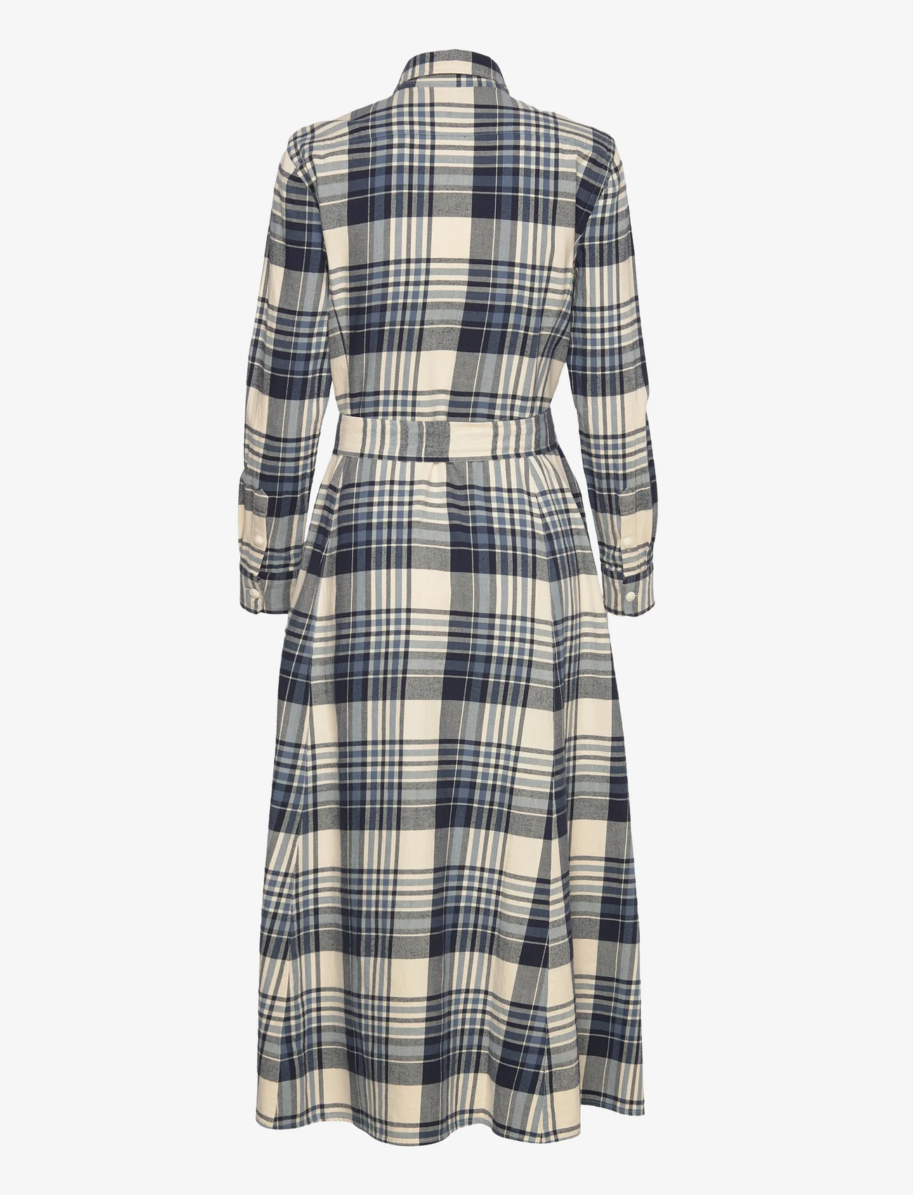 Polo Ralph Lauren - Plaid Cotton Twill Shirtdress - vasarinės suknelės - 1494 cream/nvy/bl - 1
