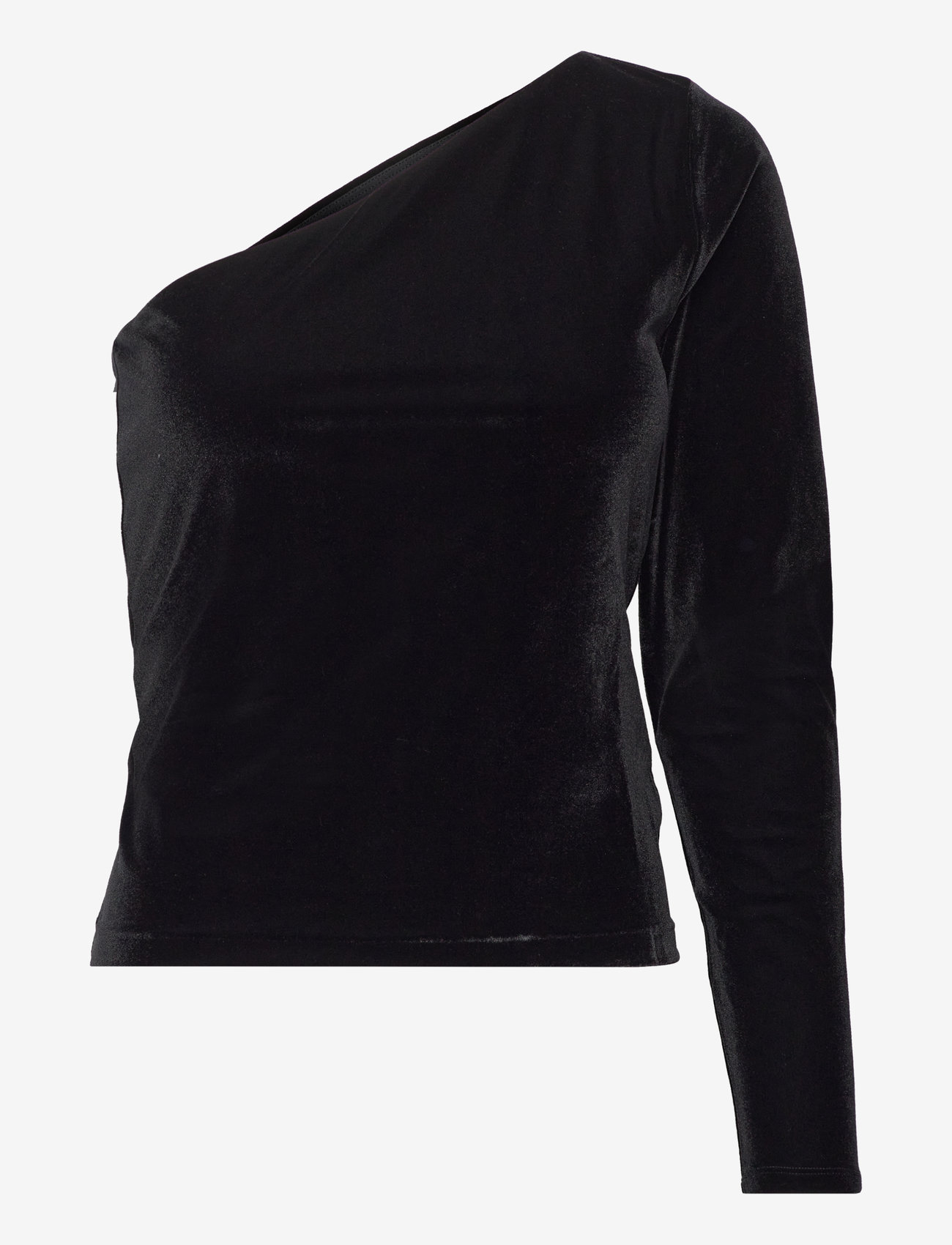 Polo Ralph Lauren - Velvet One-Shoulder Top - long-sleeved tops - polo black - 0