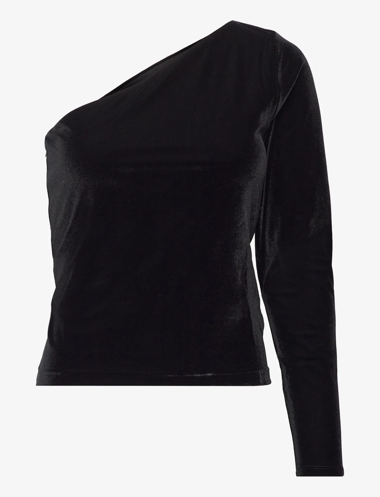 Polo Ralph Lauren - Velvet One-Shoulder Top - pikkade varrukatega alussärgid - polo black - 0