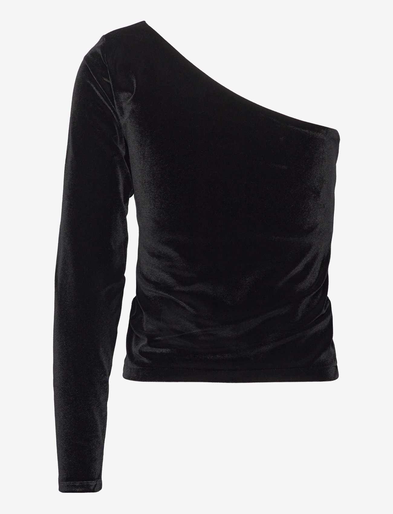 Polo Ralph Lauren - Velvet One-Shoulder Top - long-sleeved tops - polo black - 1