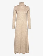 Wool-Blend Turtleneck Dress - TUSCAN BEIGE HEAT