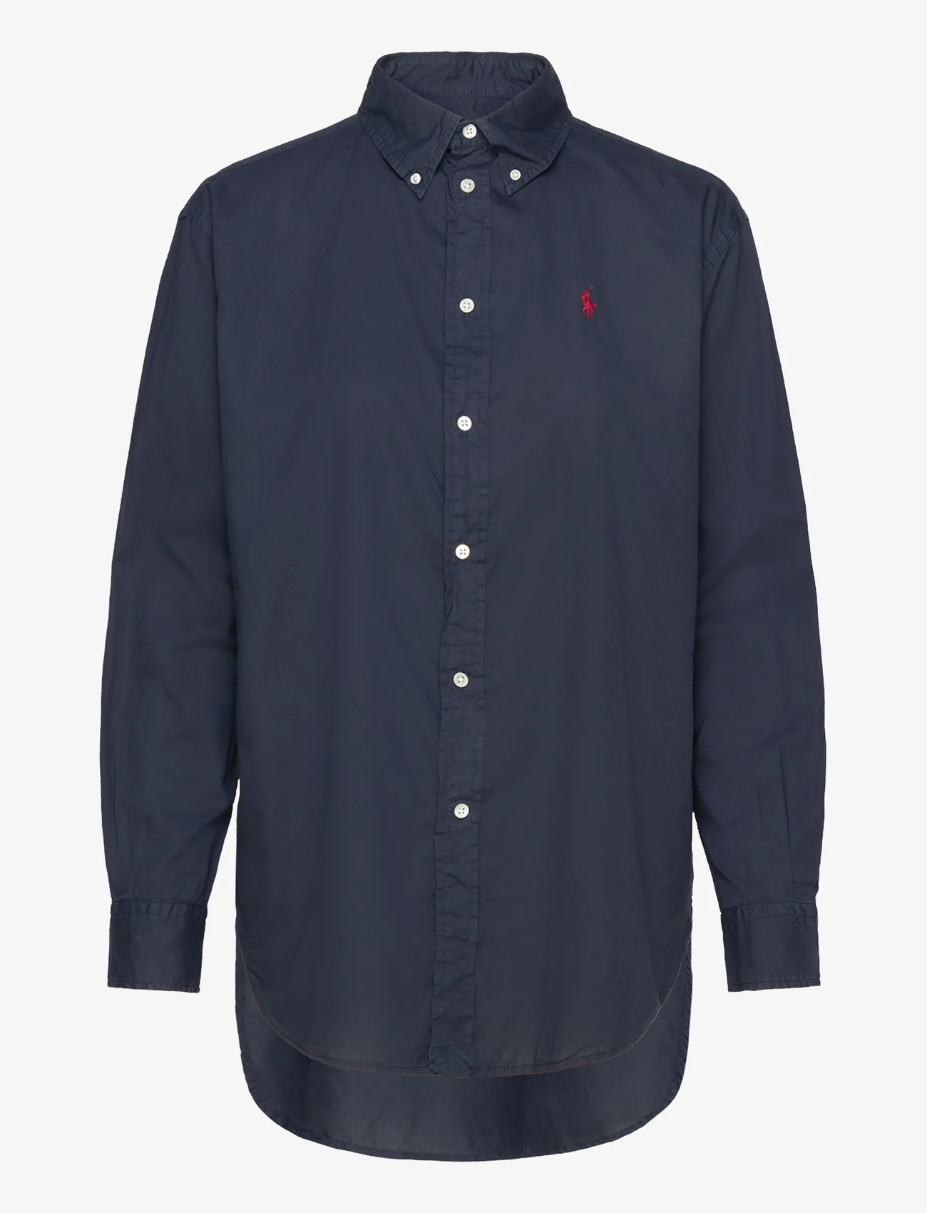 Polo Ralph Lauren - Oversize Fit Cotton Twill Shirt - krekli ar garām piedurknēm - aviator navy - 0