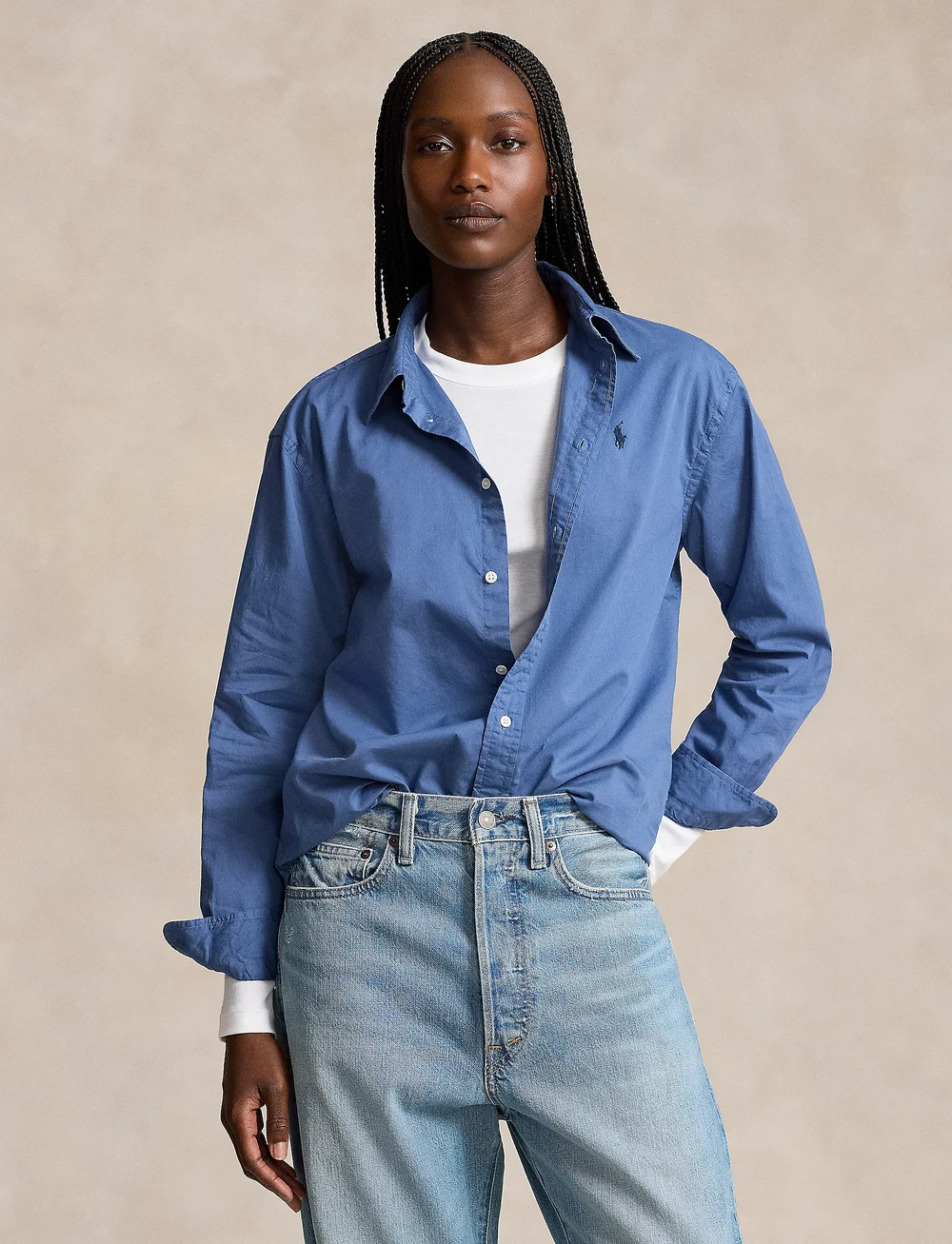 Ralph lauren blue long sleeve polo on sale