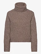 Wool-Cashmere Turtleneck Sweater - BROWN MARLE
