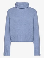 Wool-Cashmere Turtleneck Sweater - CHAMBRAY MELANGE