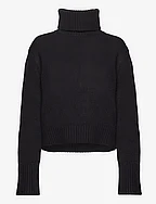 Wool-Cashmere Turtleneck Sweater - POLO BLACK
