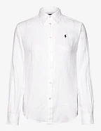 Relaxed Fit Linen Shirt - WHITE