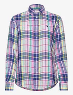 Relaxed Fit Linen Shirt - 1623 PINK/BLUE MU