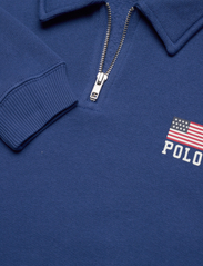 Polo Ralph Lauren - Flag & Logo Fleece Quarter-Zip Pullover - džemperiai - aged royal - 2