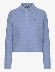 Polo Ralph Lauren - Cable Wool-Cashmere Polo Shirt - polo marškinėliai - chambray melange - 0