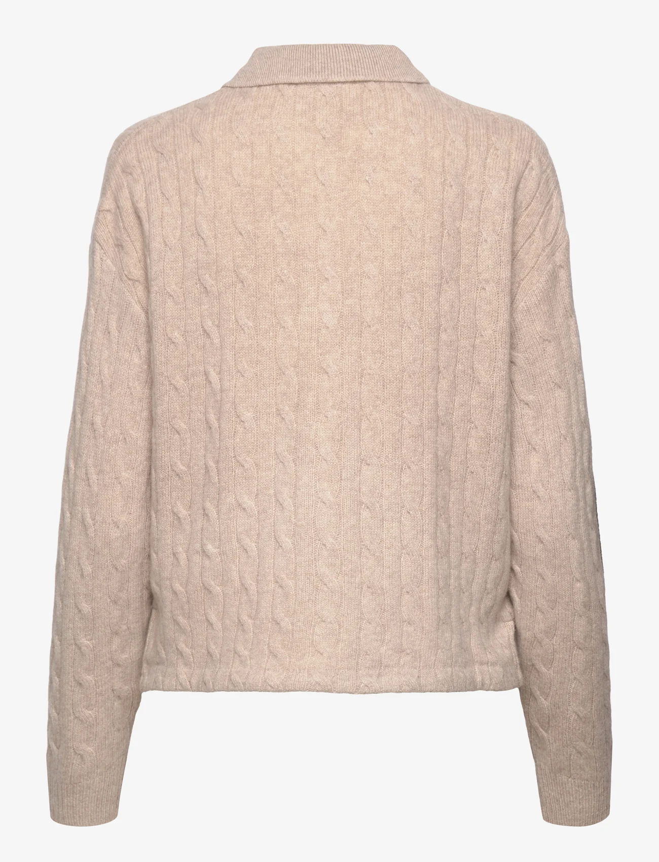 Polo Ralph Lauren - Cable Wool-Cashmere Polo Shirt - polo marškinėliai - tuscan beige heat - 1