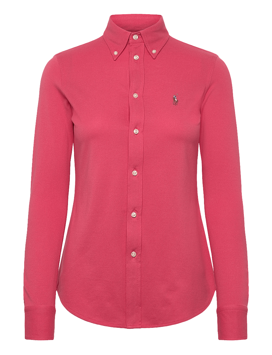 Polo Ralph Lauren - Slim Fit Knit Cotton Oxford Shirt - jeansowe koszule - pale red - 0
