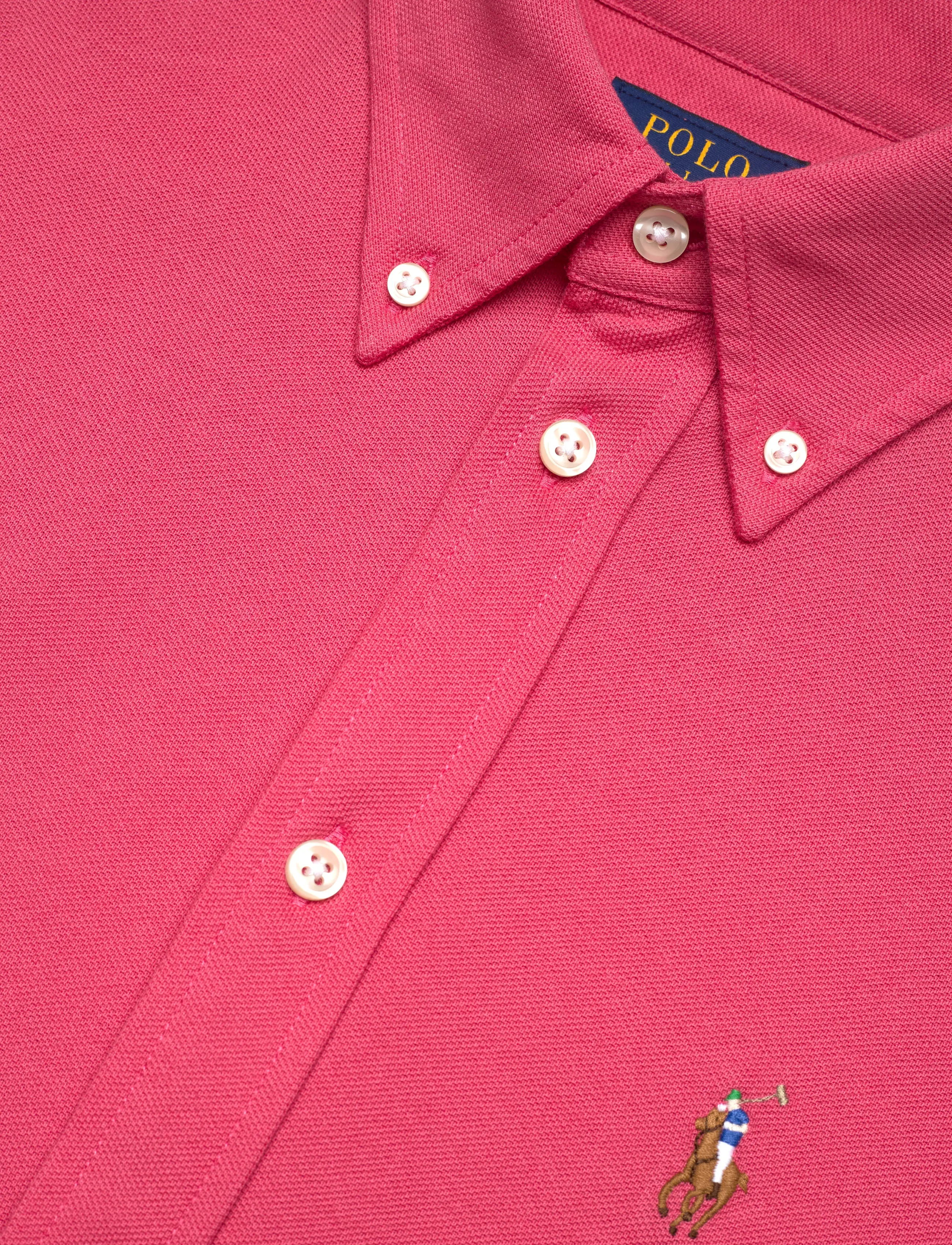 Polo Ralph Lauren - Slim Fit Knit Cotton Oxford Shirt - denimskjorter - pale red - 2
