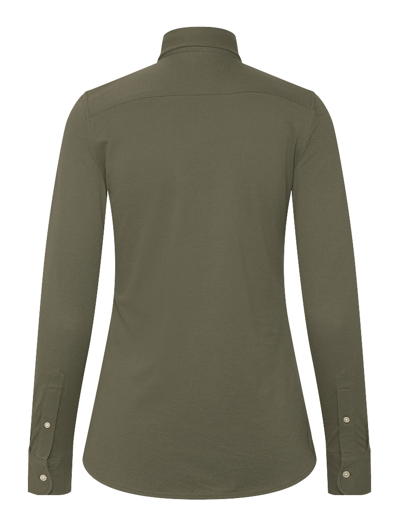 Polo Ralph Lauren - Slim Fit Knit Cotton Oxford Shirt - jeansskjortor - thermal green - 1