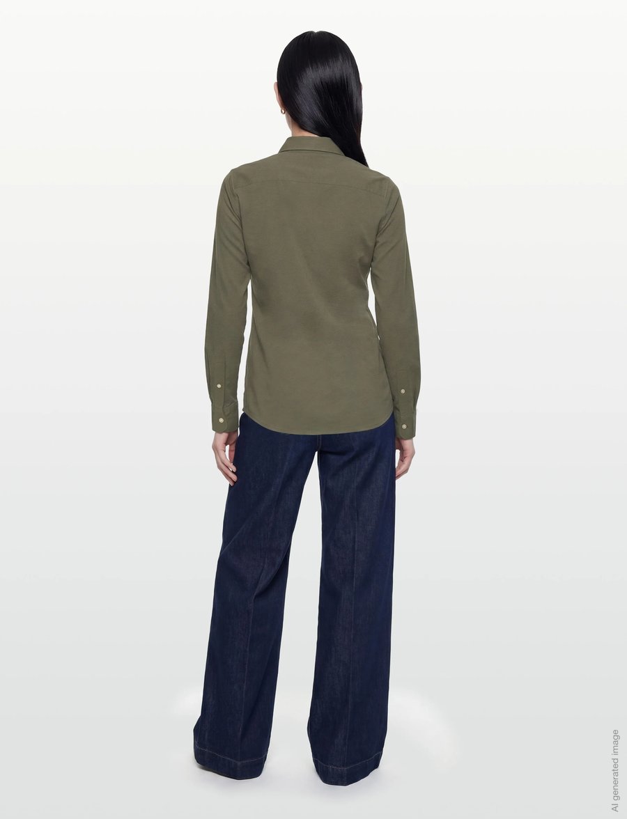 Polo Ralph Lauren - Slim Fit Knit Cotton Oxford Shirt - chemises en jeans - thermal green - 4