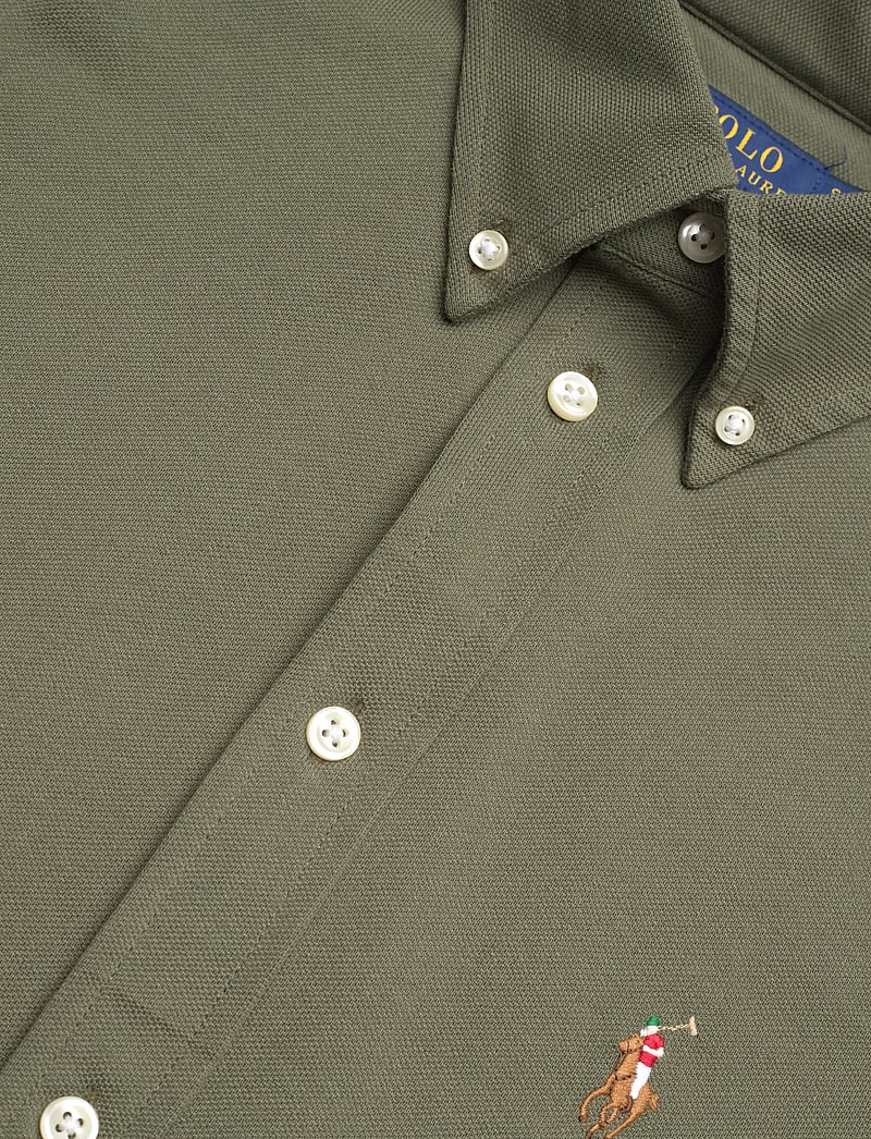 Polo Ralph Lauren - Slim Fit Knit Cotton Oxford Shirt - jeansskjortor - thermal green - 2