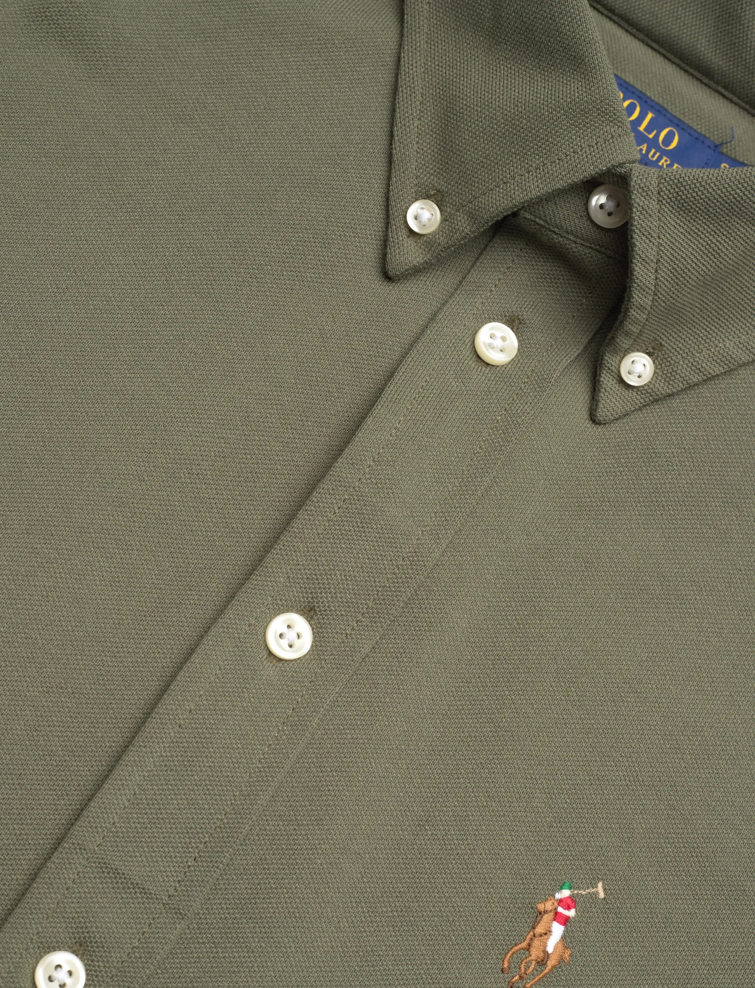 Polo Ralph Lauren - Slim Fit Knit Cotton Oxford Shirt - chemises en jeans - thermal green - 5