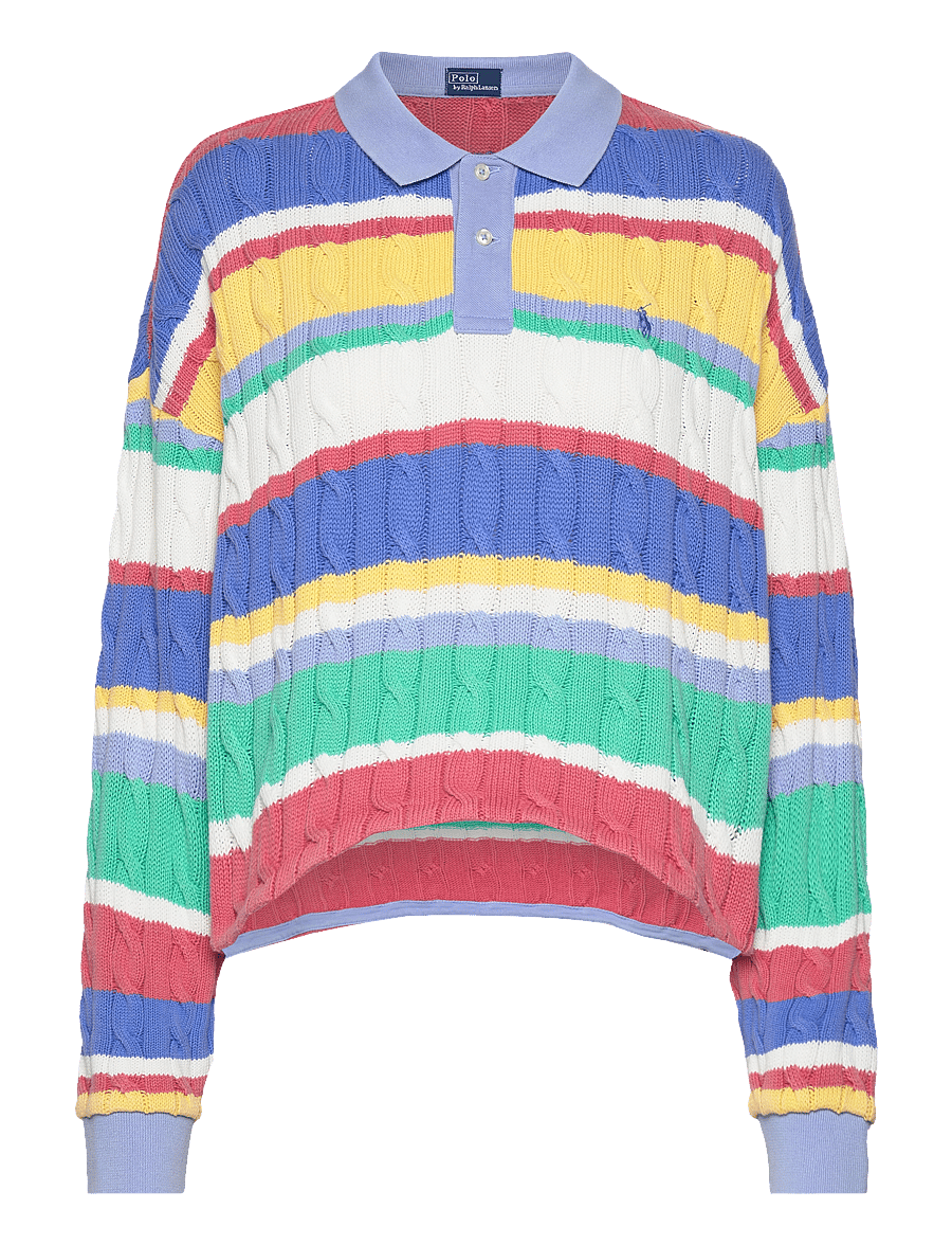 Polo Ralph Lauren - Striped Cable Long-Sleeve Polo Shirt - multi stripe - 0