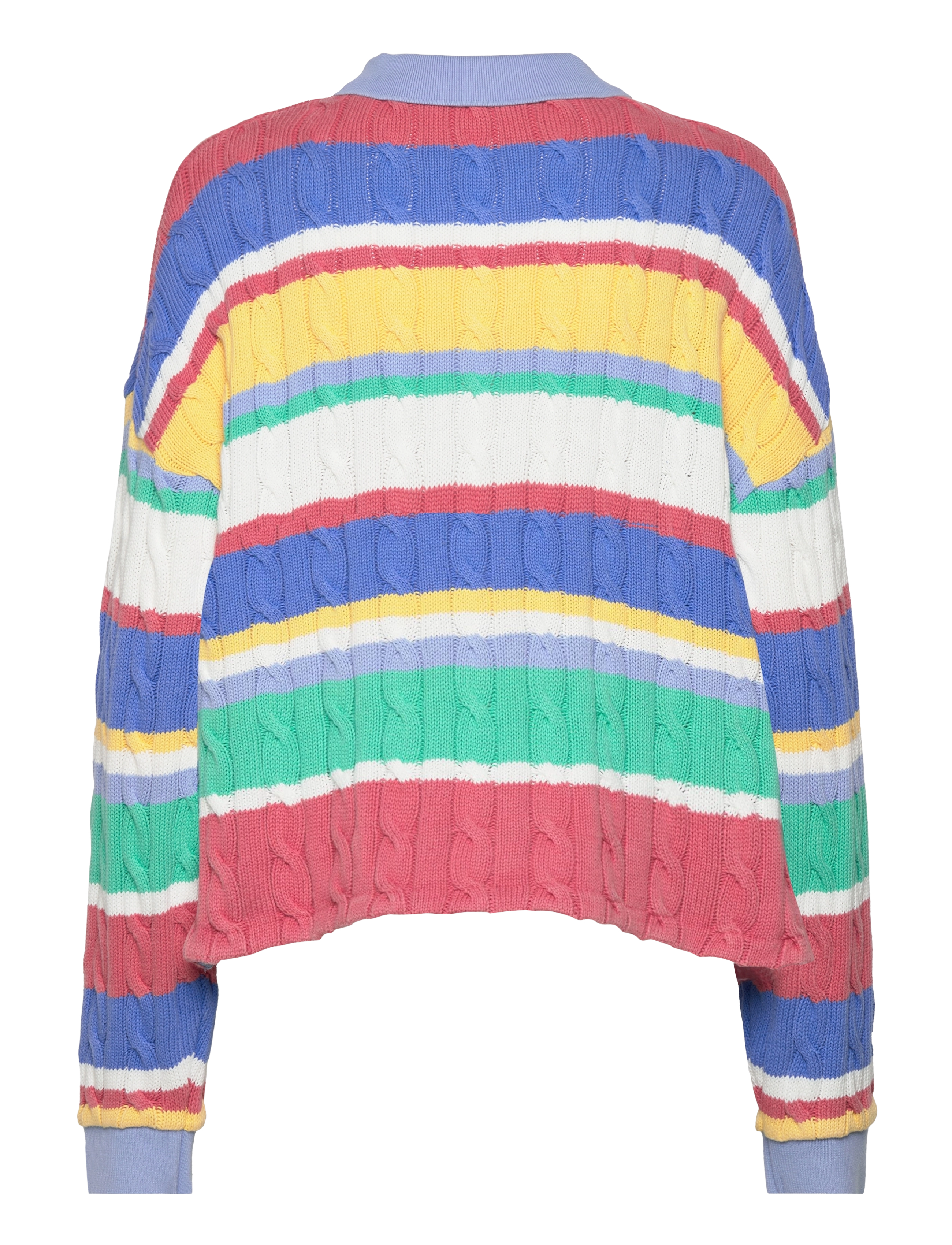 Polo Ralph Lauren - Striped Cable Long-Sleeve Polo Shirt - multi stripe - 1