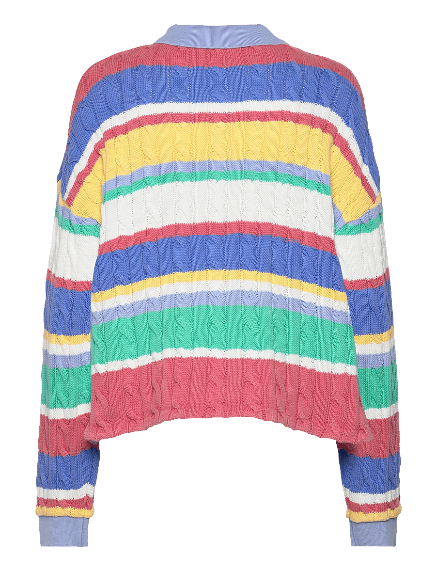 Polo Ralph Lauren - Striped Cable Long-Sleeve Polo Shirt - multi stripe - 1