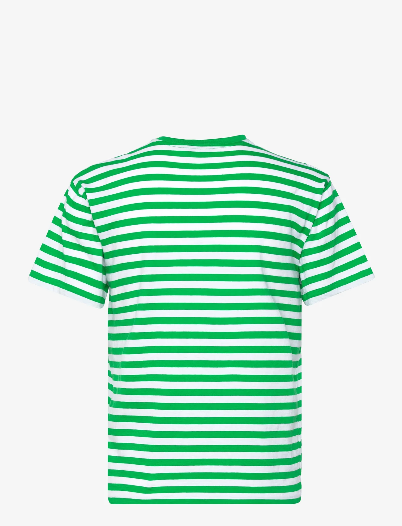 Polo Ralph Lauren - Striped Organic Cotton Crewneck Tee - t-shirts - preppy green/whit - 1