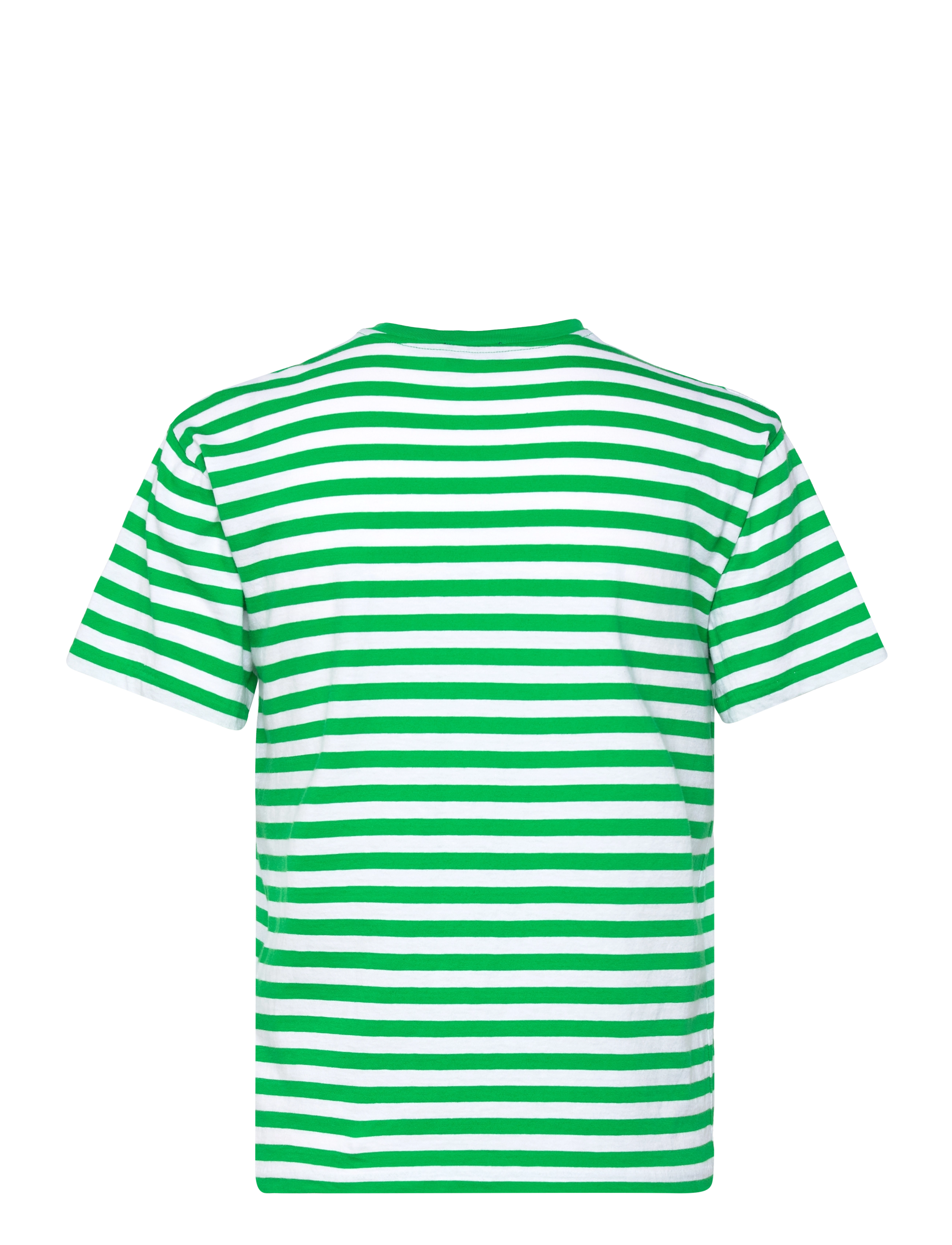 Polo Ralph Lauren - Striped Organic Cotton Crewneck Tee - preppy green/whit - 1