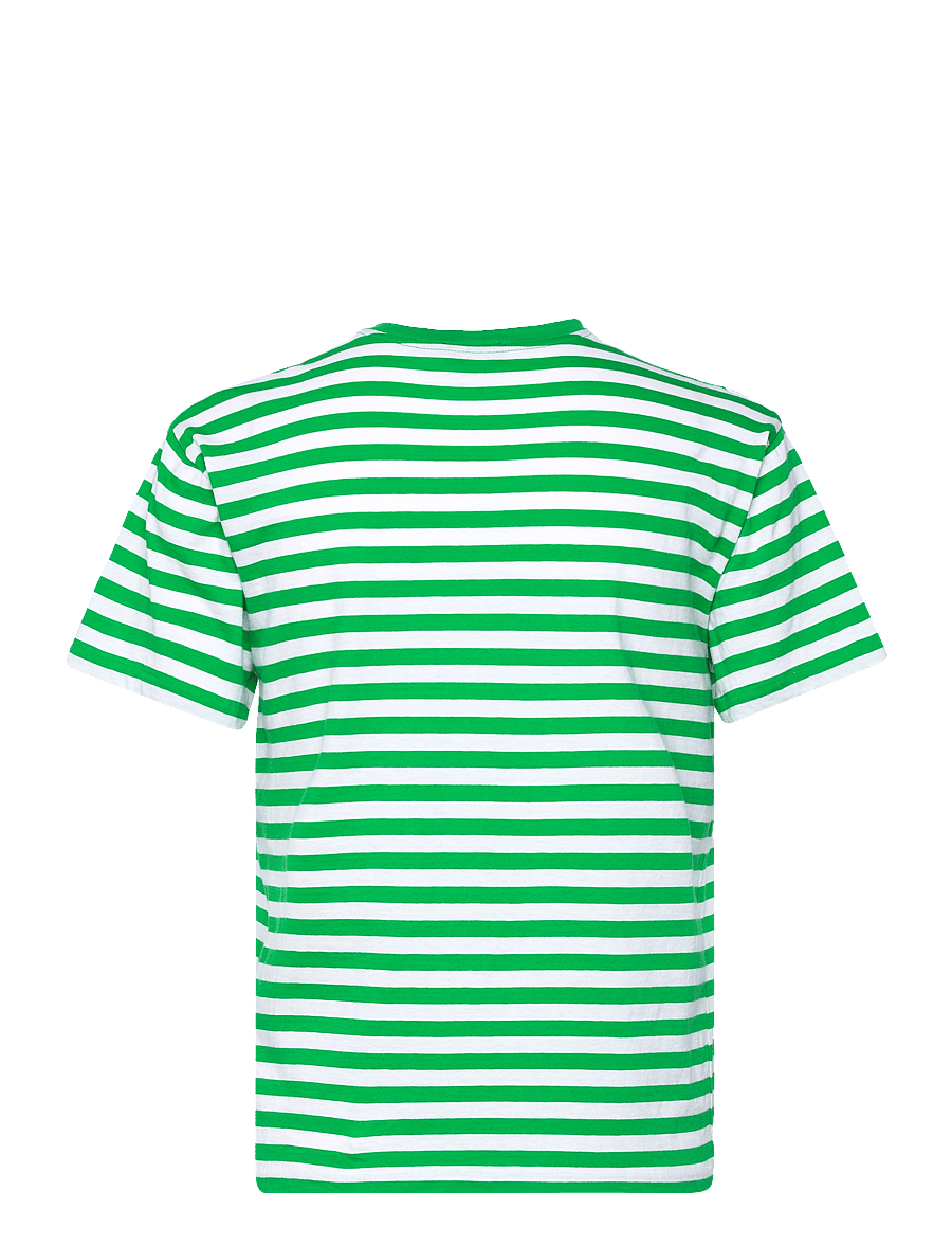 Polo Ralph Lauren - Striped Organic Cotton Crewneck Tee - preppy green/whit - 1