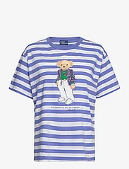 Polo Ralph Lauren - Polo Bear Striped Cotton Tee - t-shirts - resort blue/white - 0