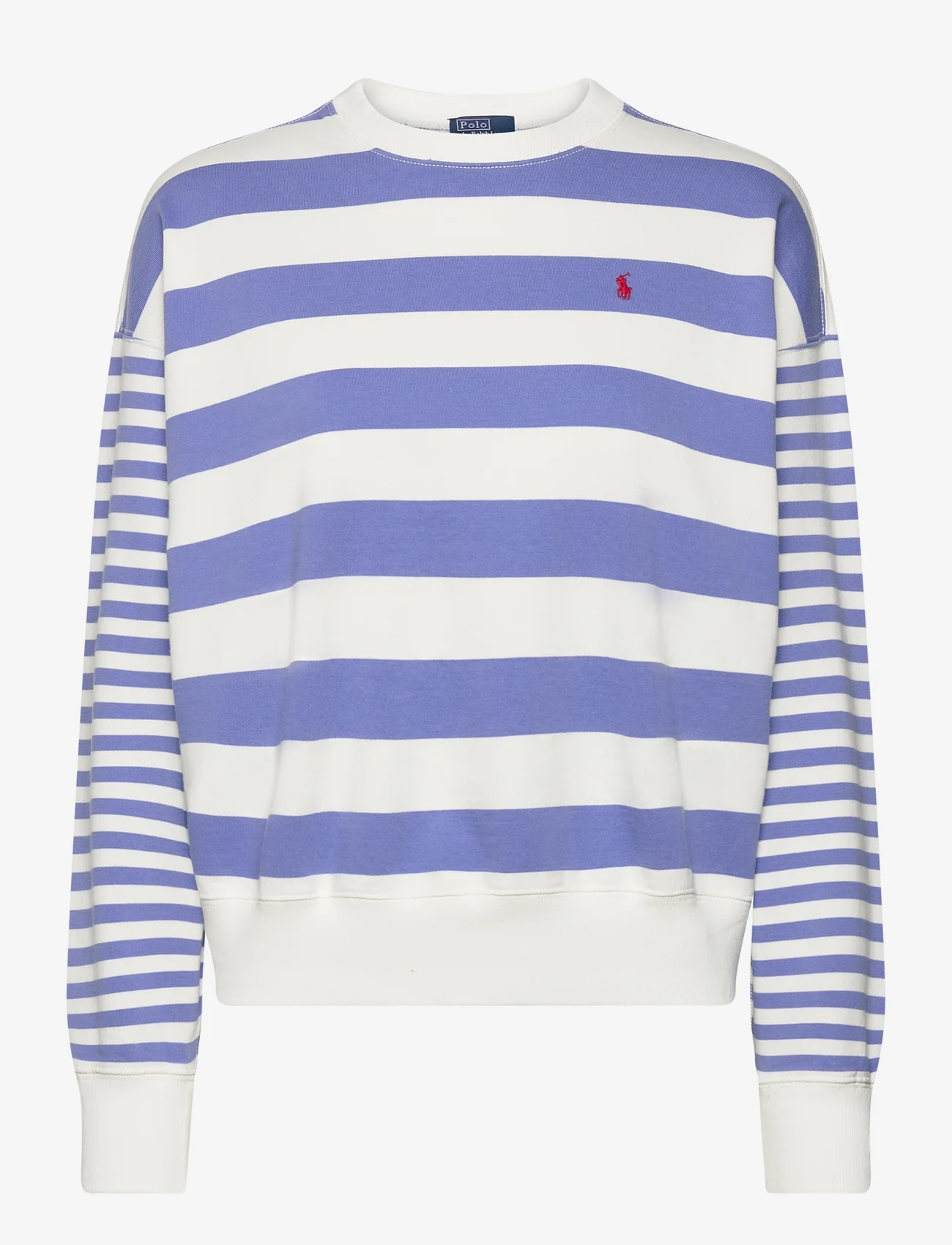 Polo Ralph Lauren - Striped Organic Cotton Terry Sweatshirt - sweatshirts - resort blue/deckw - 0