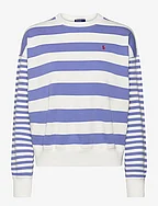 Striped Organic Cotton Terry Sweatshirt - RESORT BLUE/DECKW