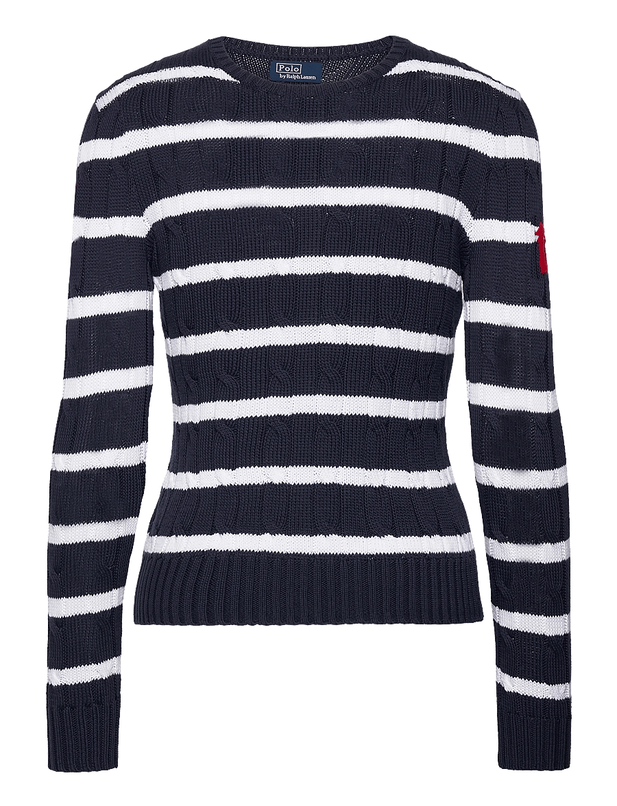 Polo Ralph Lauren - Anchor-Motif Cable Cotton Sweater - hunter navy/white - 0