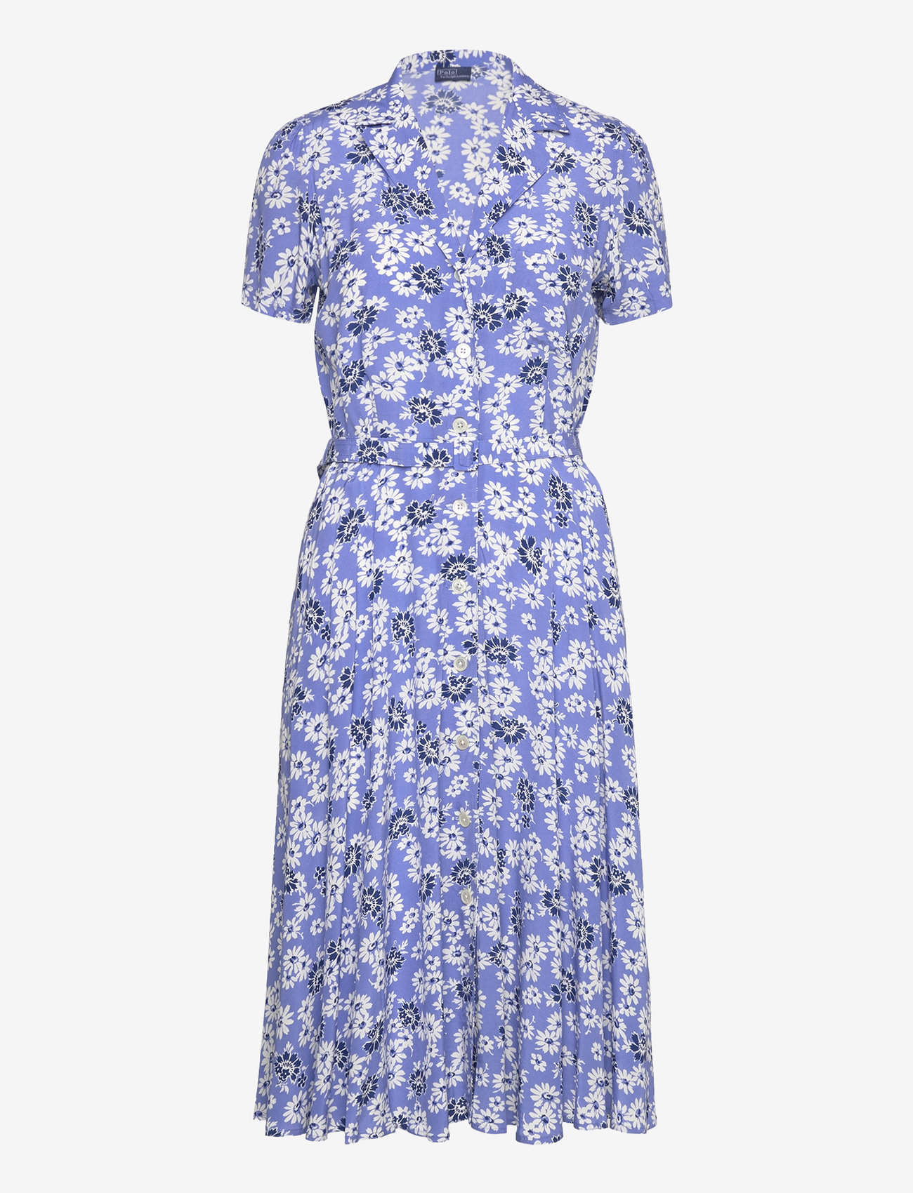 polo ralph lauren blue floral dress Polo Ralph Lauren - Floral Poplin Dress - Womens - Blue