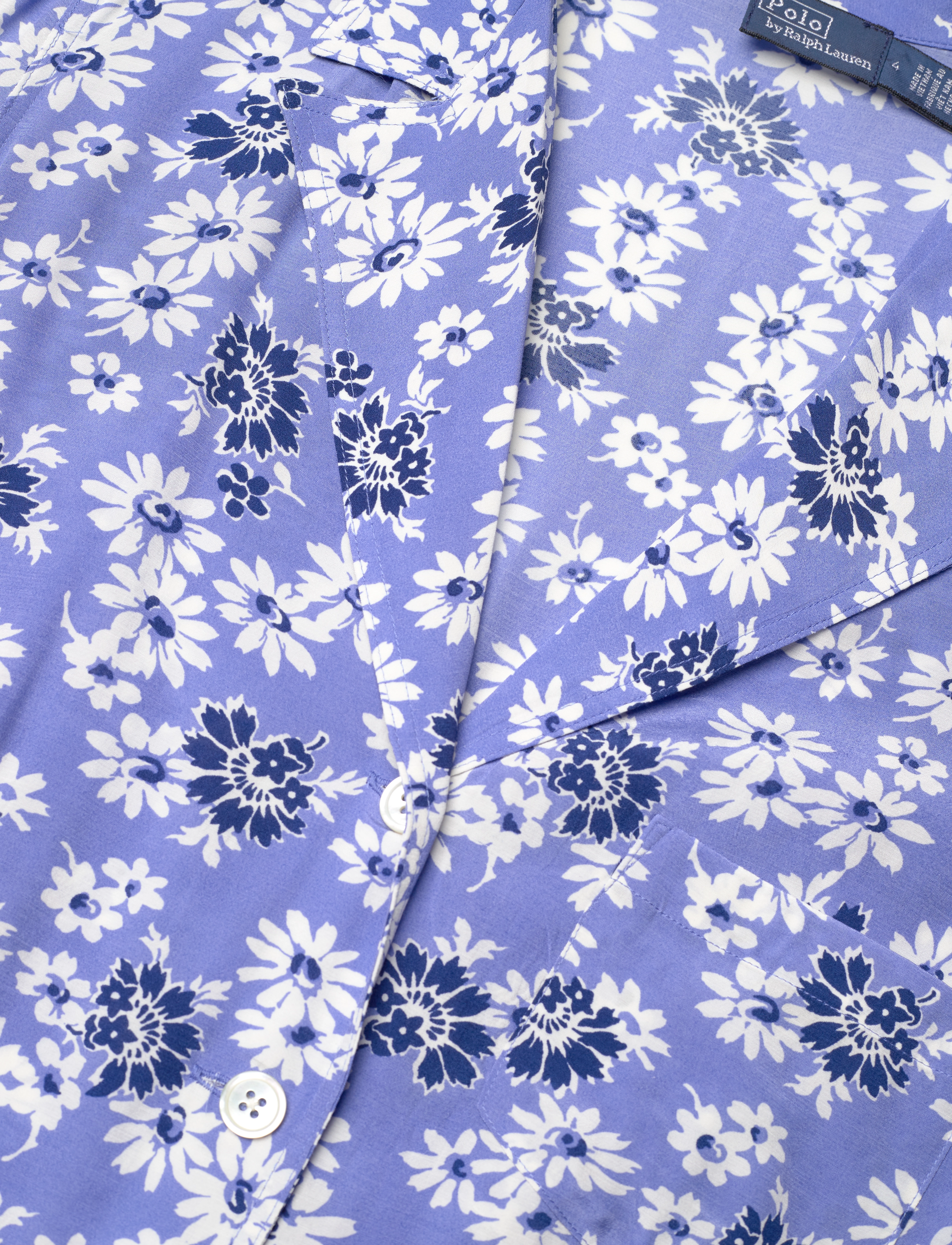 Polo Ralph Lauren - Floral Crepe Short-Sleeve Dress - 1578 blue cosmos - 2