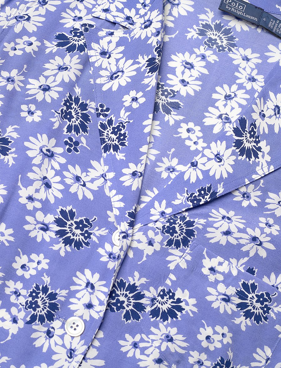 Polo Ralph Lauren - Floral Crepe Short-Sleeve Dress - 1578 blue cosmos - 2