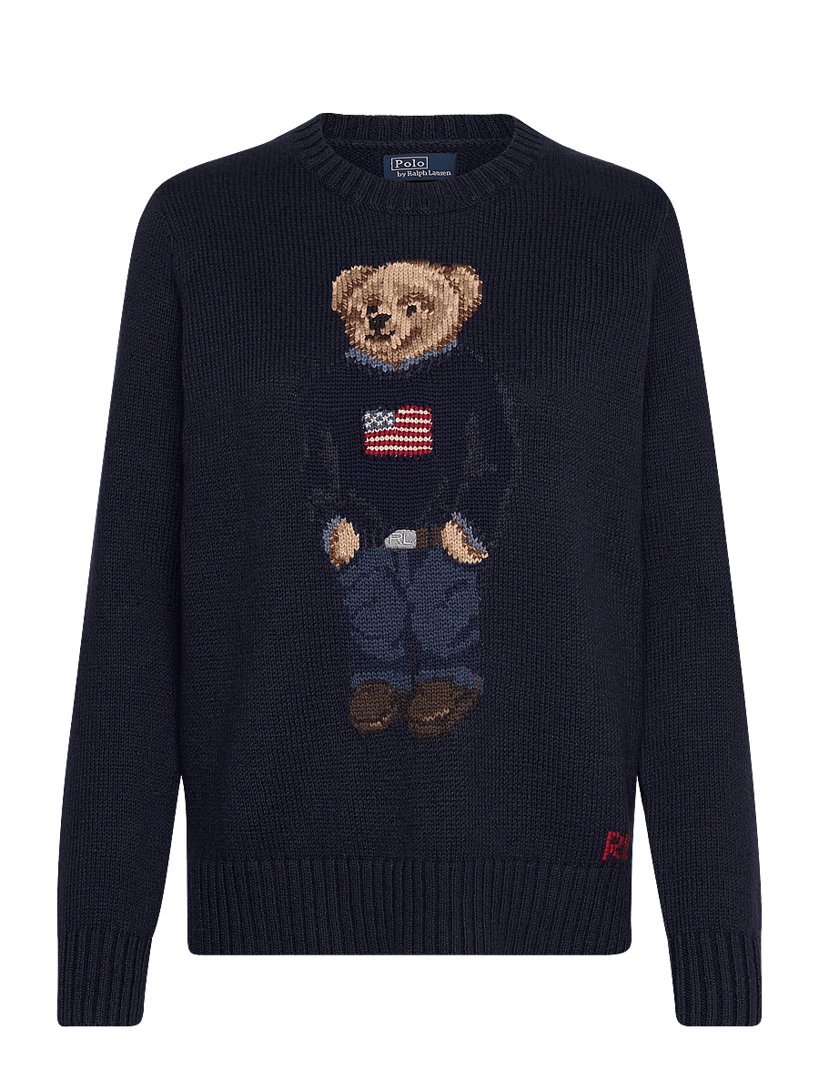 Polo Ralph Lauren - Polo Bear Cotton-Linen Sweater - trøjer - navy multi - 1