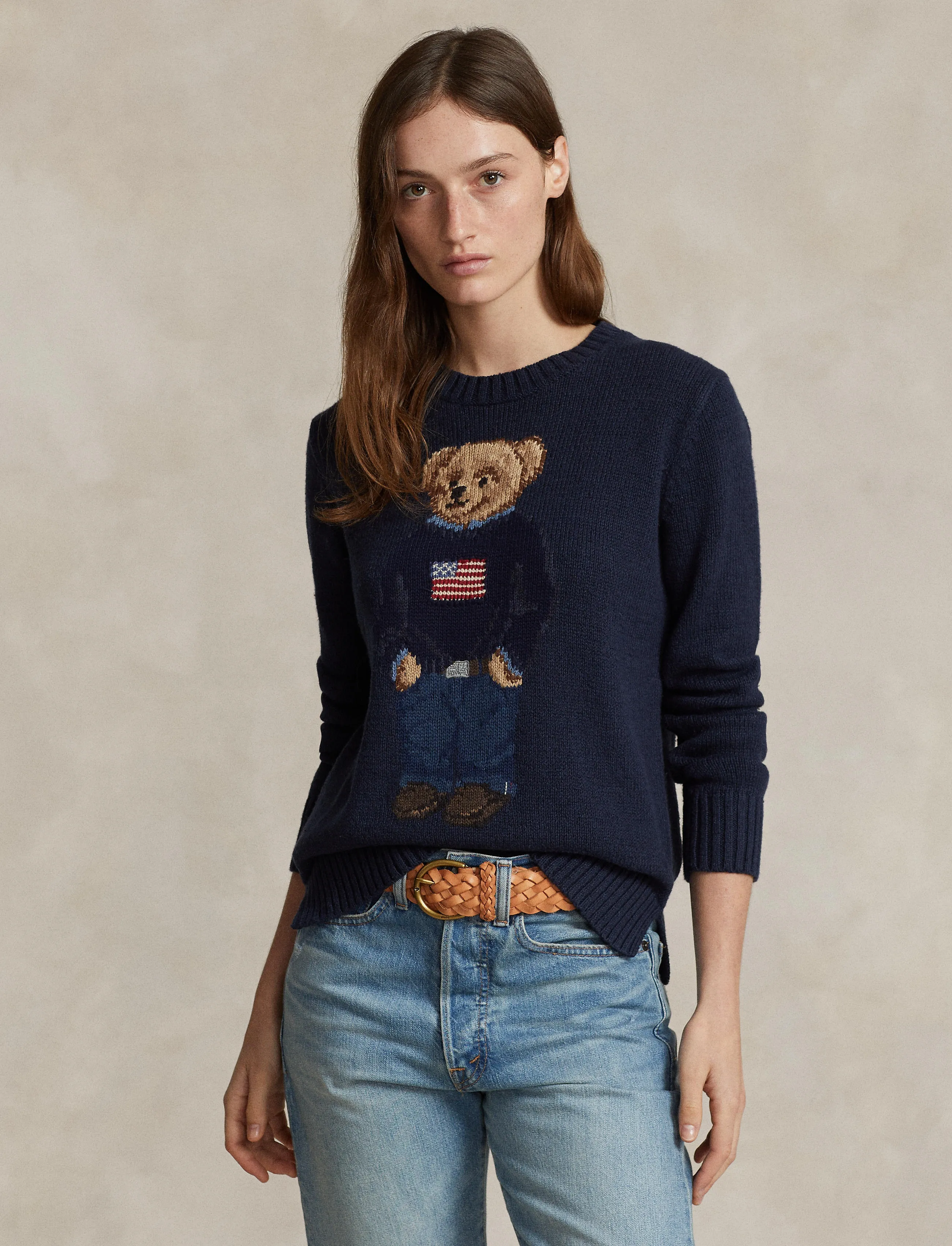Polo Ralph Lauren Polo Bear Cotton-Linen Sweater - Pullover - NAVY MULTI / navy